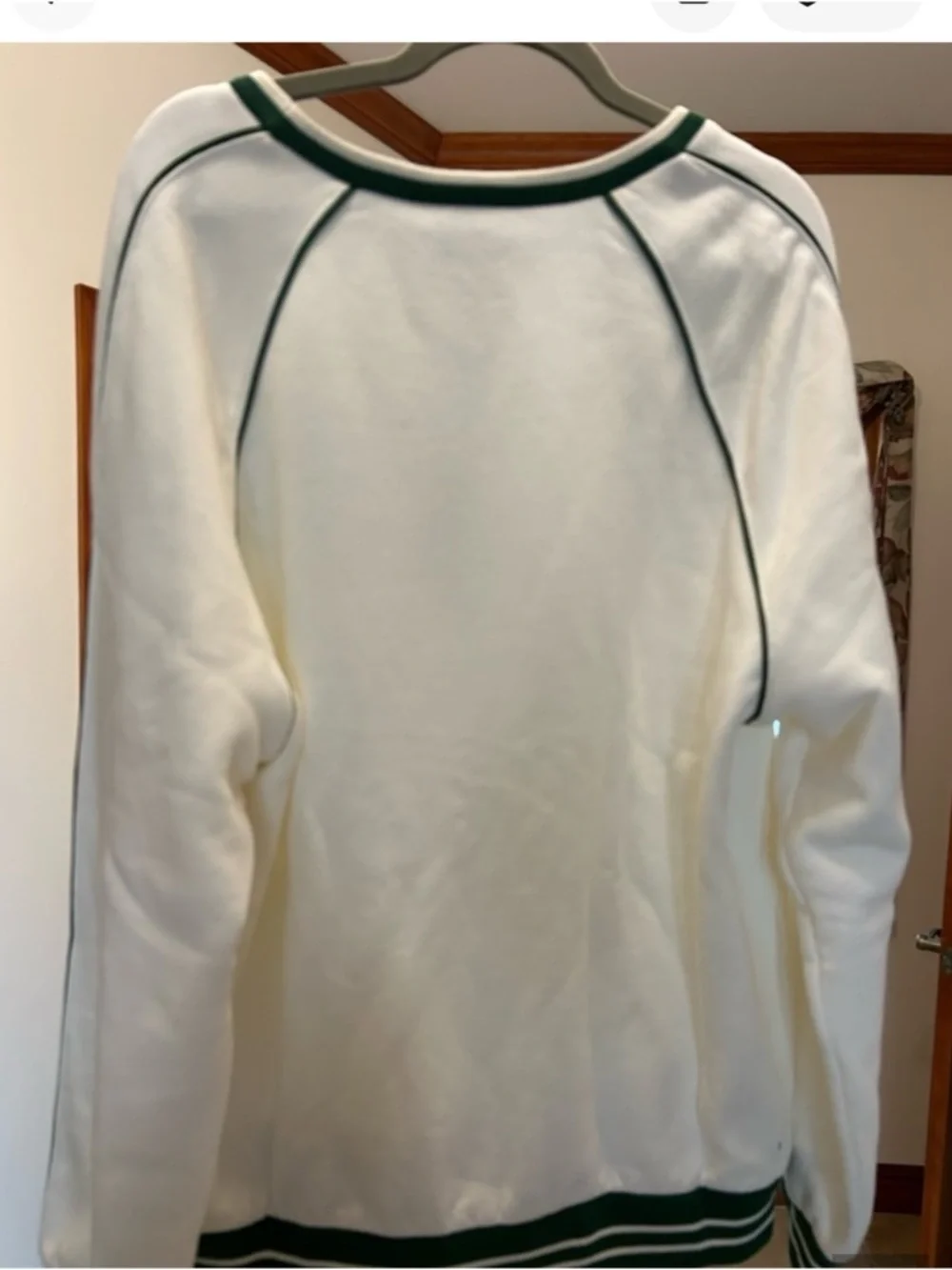 Gucci white cotton jersey sweatshirt green 1921 interlocking G size medium